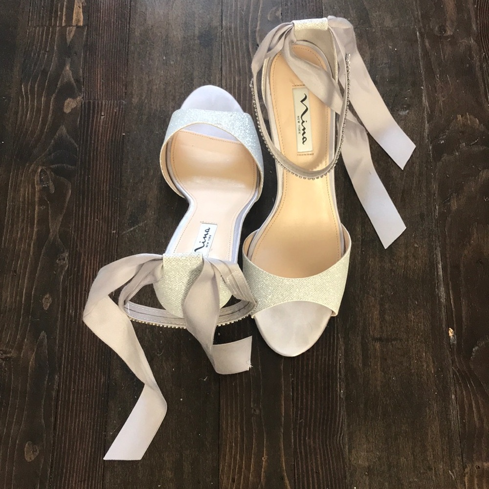 NINA Vinnie two-piece Silver dress sandal